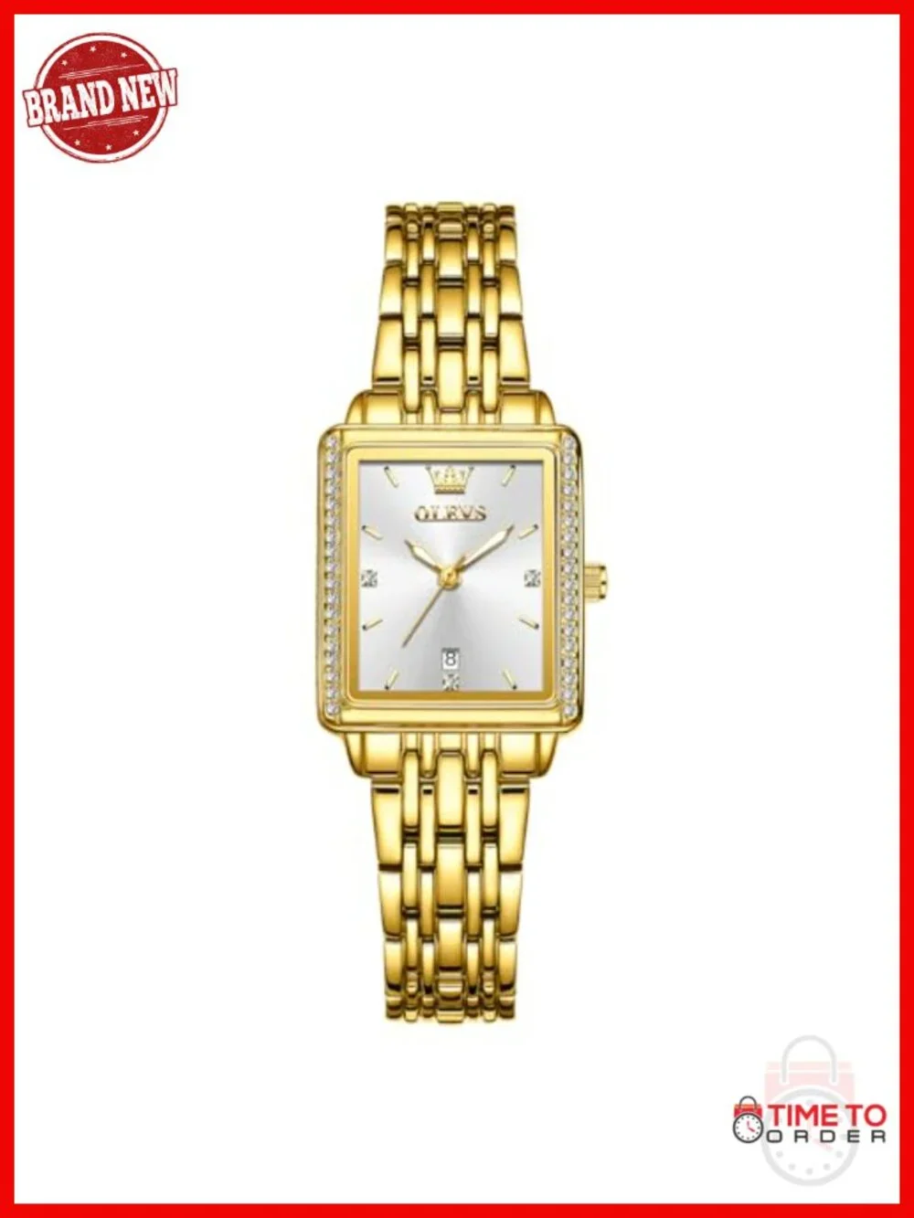 Elegant Dress Watch with Diamond Markers and Quartz Movement